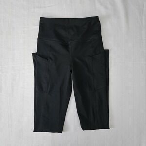 SO Womens High Waisted Athletic Leggings with Pockets Black XS‎